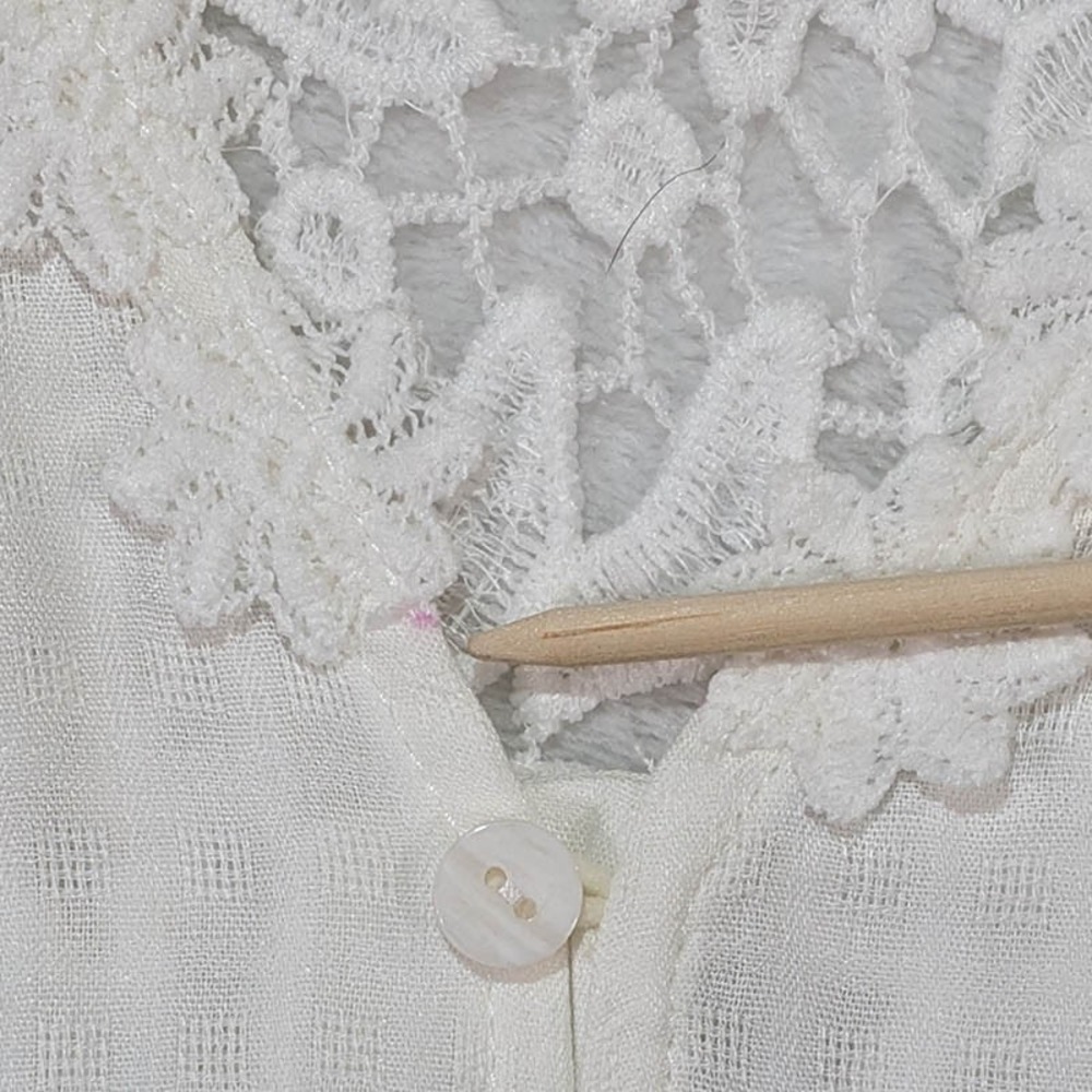 Tunic Cover Up‎ Top Womens S White Lace Fairycore Whimsigoth Cottagecore Boho - Picture 5 of 10